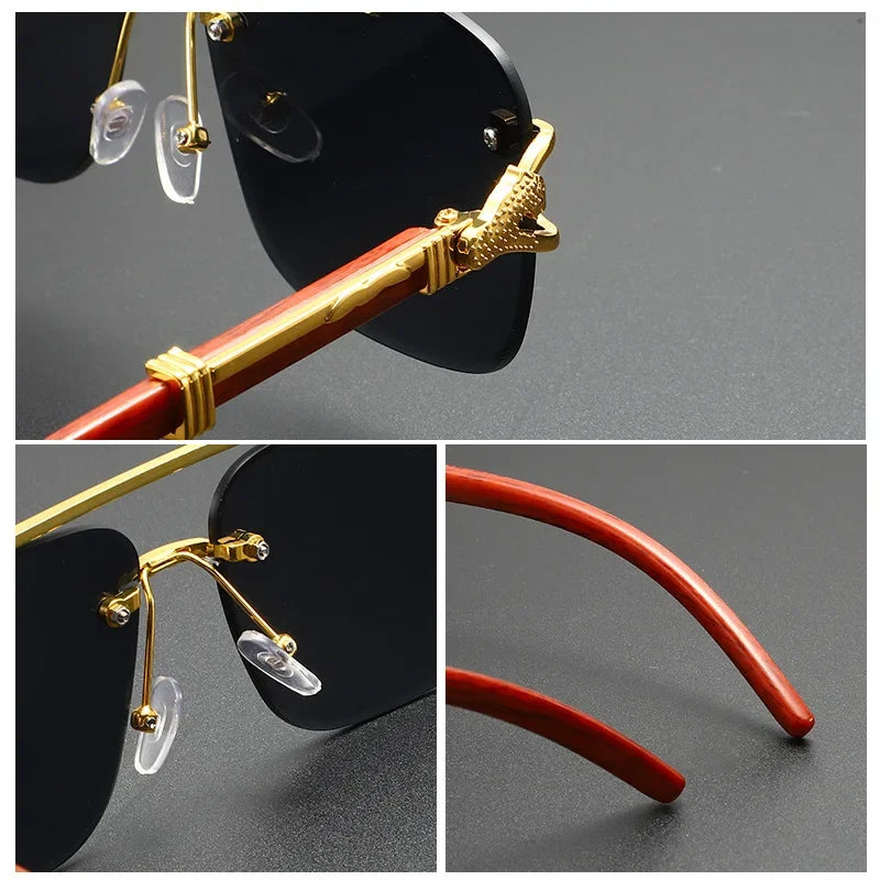 Fashion Rimless Luxury Brand Casual Sunglasses New Men Square Premium Eyewear Women Outdoor Driving Sun Glasses UV400 |...