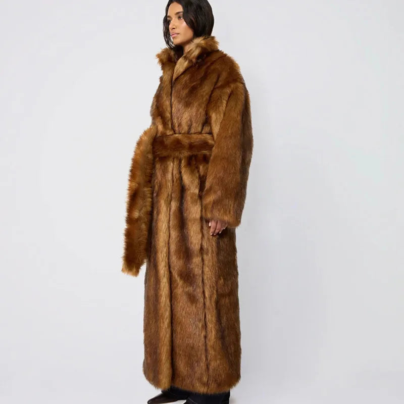 Women Overcoat High Quality Fur Coat Imitating Fox Fur Stylish Thickened Coat 2025 New Temperament Winter Women's Fur Coat H608