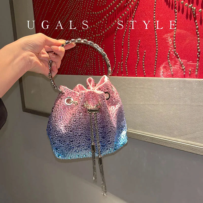 Rhinestone Bag Evening Clutch Bag Purses And Handbag Luxury Designer Shoulder Bag Shiny Crystal Clutch Purse Bucket Bag...