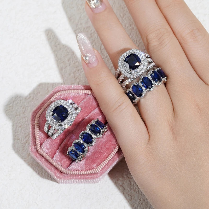 Europe and The United States Fashion Shining Double Layer Ring Ladies Luxury Exquisite Wedding Banquet Jewelry Gifts |...
