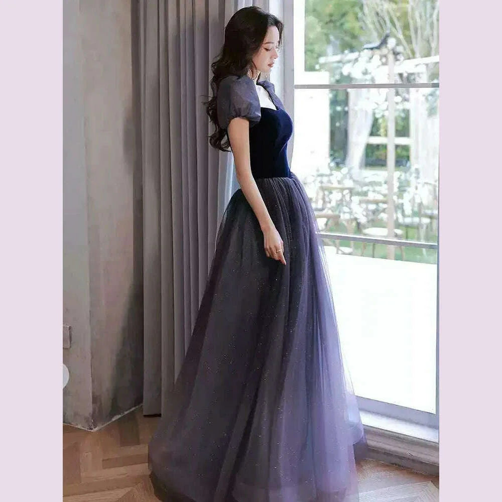 Elegant Evening Dress Long Prom Gowns High Waist Lace-up Back Party Dresses