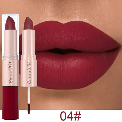 1/3Pcs Double Head Matte Lipstick Sexy Red Lip Gloss Set 2 in 1 Matte Lip Stick Non-stick Cup Lasting Waterproof Makeup Beauty