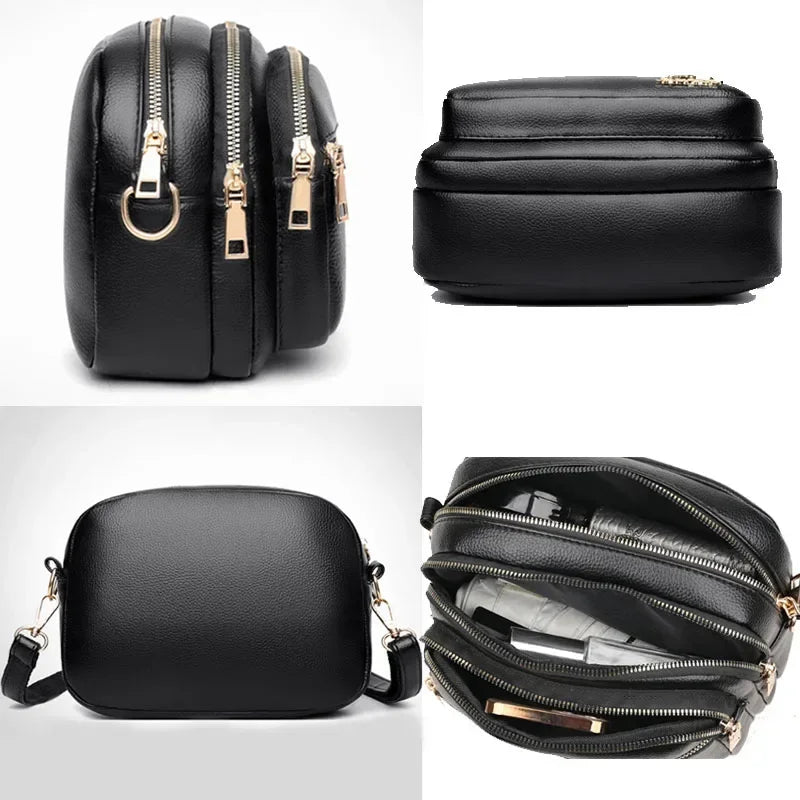 High Quality Soft Leather Purse Fashion Women Shoulder Messenger Bag Multi-pocket Wear-resistant Bag Luxury Ladies...
