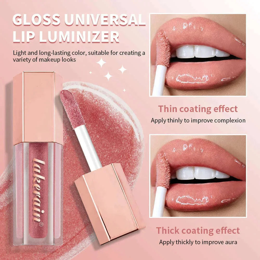 NEW Glitter Gloss Universal Lip Luminizer 8 Colors Makeup Lip Gloss Non-sticky Moisturizing Plumper Long Lasting Glitter Liquid