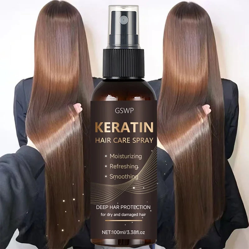 GSWP Keratin Hair Spray contains castor oil and argan oil, quickly absorbed, moisturize hair, leave it non-greasy.100ml - Kimlud