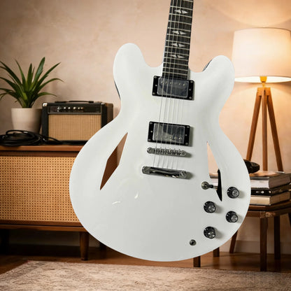 White DG-335 6-String RoseWood Fingerboard Maple Body Unisex Electric Guitar Free Shipping | Kimlud Professional Luxury Table