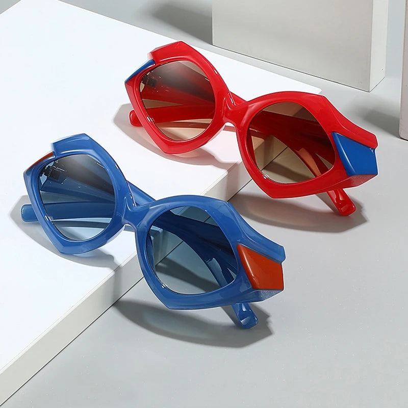 Y2K Oversized Irregular Rhombus Sunglasses Women For Men Luxury Brand Designer Vintage Sun Glasses Popular Punk Big...