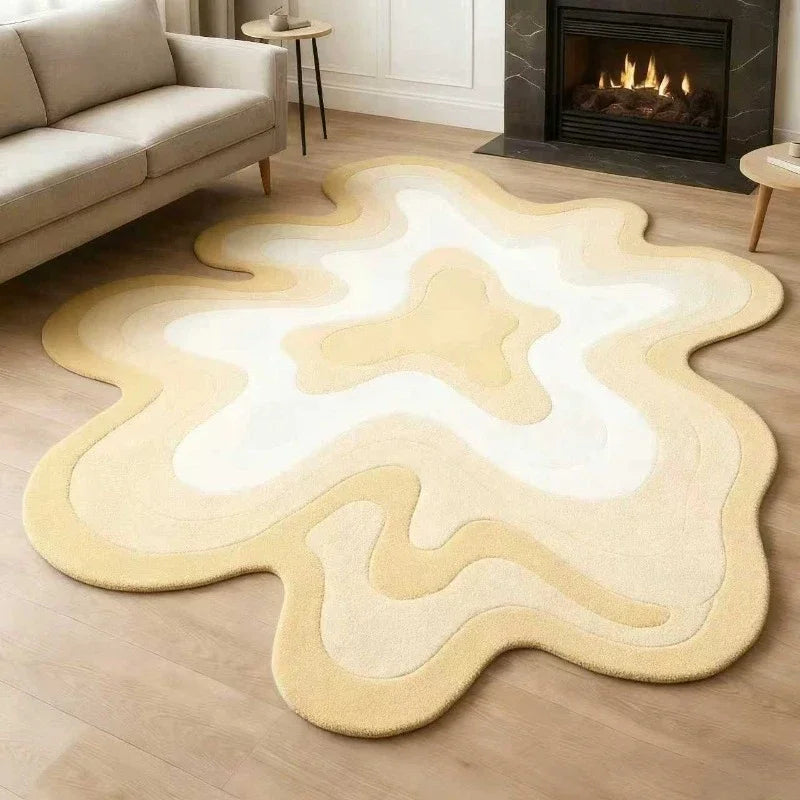 VIKAMA Dopamine Abstract Plush Rug Soft And Comfortable Irregular Shaped Rug For Living Rooms And Bedrooms Home Decoration - Kimlud
