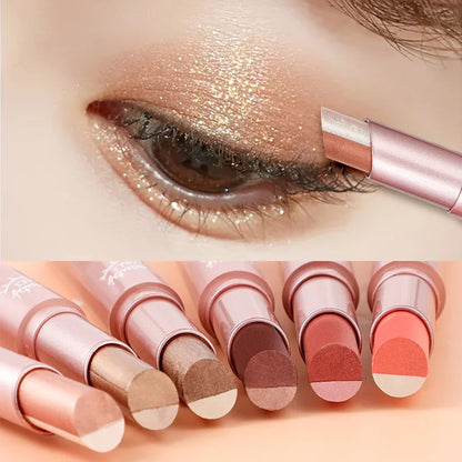 Gradient two-color eye shadow pen waterproof, sweat proof, not easy to smudge, pearlescent, fine shiny, lazy eye shadow...