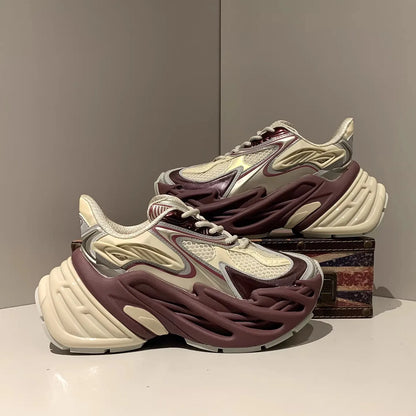 2026 Spring Dad-Style Couple's Ankle Boots Compact and Fashionable Mecha-Style Personalized Casual Boots Height-Increasing Style