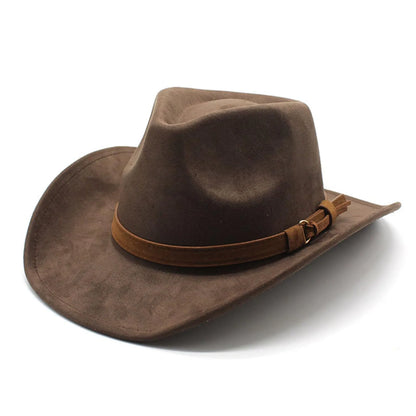 Women Men Felt Cowgirl Hats Vintage Soft Wide Brim Western Hat with Belt for Party | Kimlud Mid Range Rug
