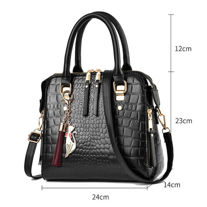 Luxury Design Alligator Handbags Big Capacity PU Leather Tassel Crossbody Shoulder Bags For Women Messenger Ladies Shoulder Bag
