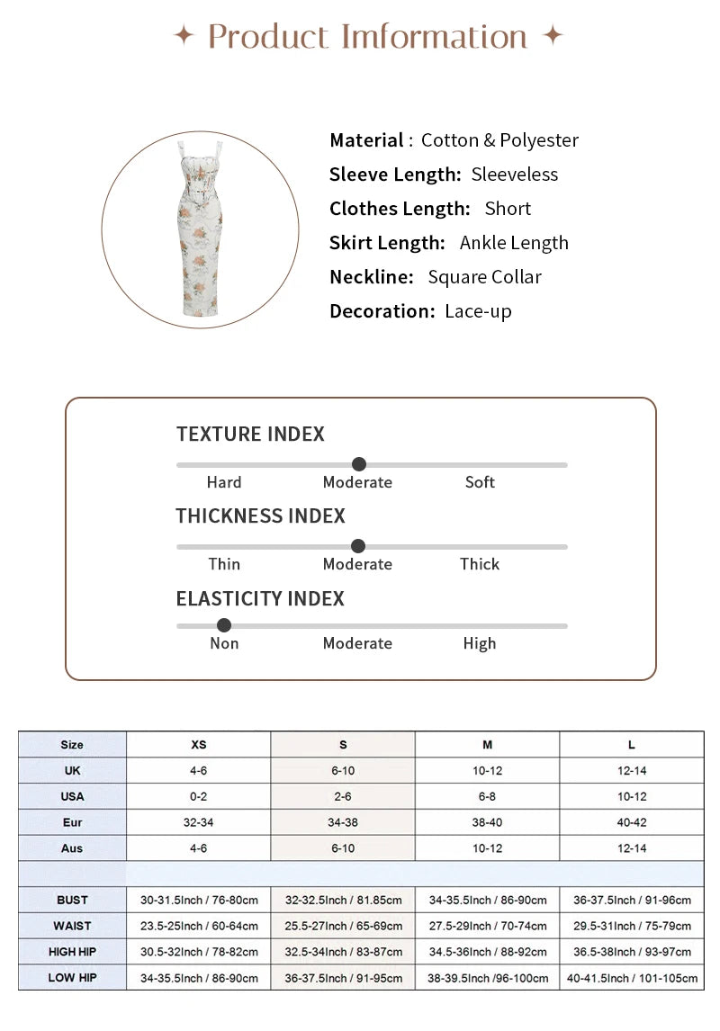 VC Garden Romantic Elegance White Floral Print Off-Shoulder Lace-Up Gown Fashion Sexy Maxi Dress