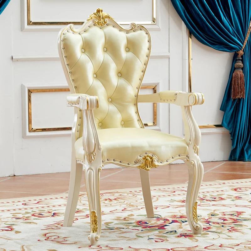 European Solid Wood Dining Chair Princess Lazy Throne Luxury Lounge Chair Fashion Butterfly Ergonomic Muebles Entrance Furniture - Kimlud