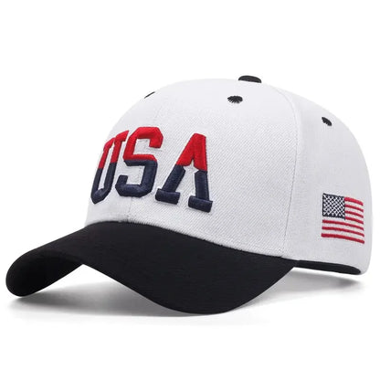 USA Embroidered Baseball Cap Washed Distressed Peaked Hats Adjustable Sunshade Casual Hats For Women Men