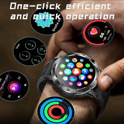 Outdoor Sport Smart Watch Men Compass 400mAh Battery Flashlight Health Monitoring Waterproof Bluetooth Call Smartwatch 2025 New