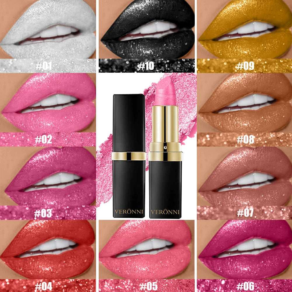 Glitter Lipstick,Sparkling Lip Gloss Lip Balm,Starry Shimmer,Moisturizing Lip Balm,Long-Lasting Lip Makeup Music Festival