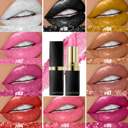 Glitter Lipstick,Sparkling Lip Gloss Lip Balm,Starry Shimmer,Moisturizing Lip Balm,Long-Lasting Lip Makeup Music Festival