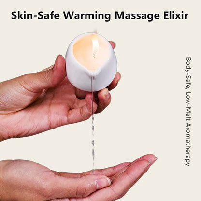 1pc Amber Vanilla massage essential oil candle, coconut wax, heating, body open back SPA romantic holder home decor valentines