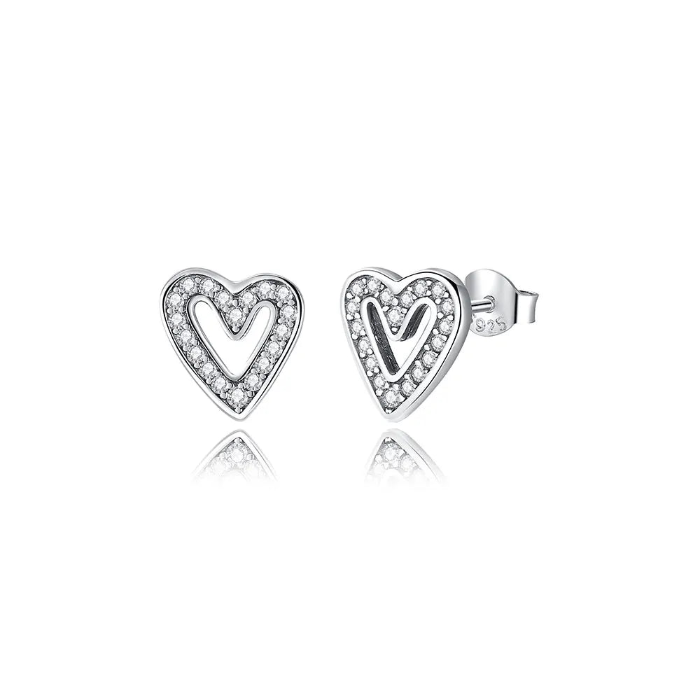 Original 925 Sterling Silver Earrings 2026 Stud Hoop Crystal Earings For Women Rose Gold Crown Heart Infinity Bee Earing...