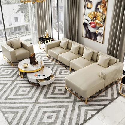 A Modern Design Corner Leather Couch Living Room Sofas Set Modular Home Furniture Sectional L Shaped Luxury Sofa |...