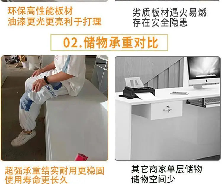 Welcome Service Reception Desks Sales Office White Front Reception Desk Cash Register Salon Recepciones Para Negocio Furniture - Kimlud