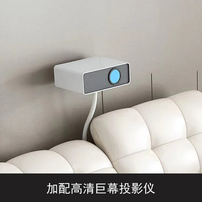 Genuine Leather Tech Smart  Multifunctional Beds Massage Modern Luxury Camas Upholstered With Bluetooth Speaker,Air Cleaner