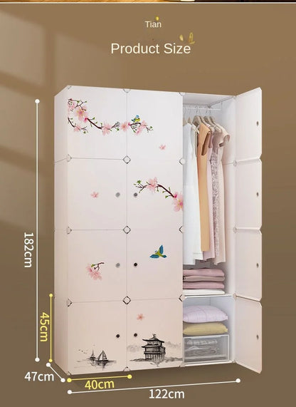 New Style Collapsible Bedroom Furniture Assemble Wardrobe Plastic Durable Clothes Cabinets Simplicity Large Space Storage Locker - Kimlud