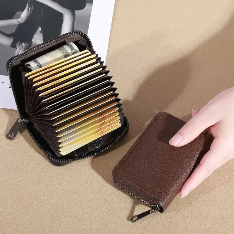 20 Detents Cards Holders PU Business Bank Credit Bus ID Card Holder Cover Coin Pouch Anti Demagnetization Wallets Bag...
