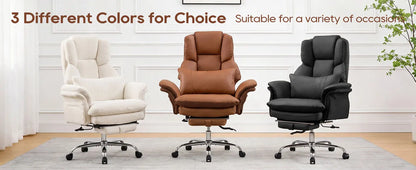 TCGBKAF Big and Tall Executive Criss Cross Office Chair, Ergonomic Computer Desk Chair with Adjustable Backrest, Flip Armrests & Footrest for Home & Office