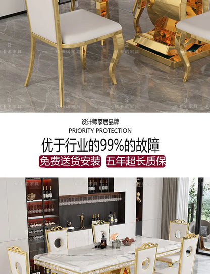 Kitchen Marble Dining Table Restaurant Side Chairs Living Room Study Dining Table Writing Office Muebles Commercial Furniture - Kimlud