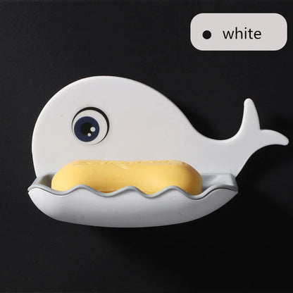 Suction Cup Soap Dish Box For Bathroom Shower Soap Holder with Drain Portable Leaf Shape Toilet Laundry Soap Rack Tray...
