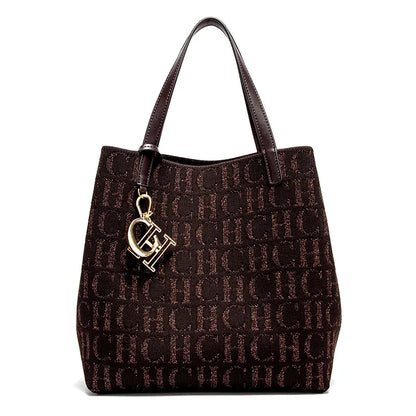 Large Capacity Letter Design Small Card Bag Accessories Handbag Fashion New Solid Color Women's Bucket Bag - Kimlud