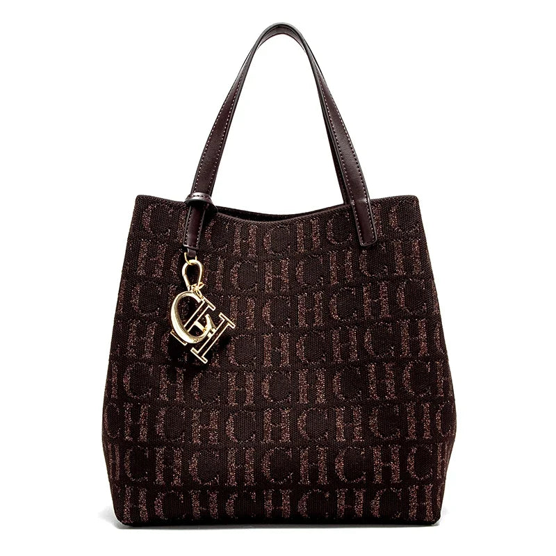 Large Capacity Letter Design Small Card Bag Accessories Handbag Fashion New Solid Color Women's Bucket Bag - Kimlud