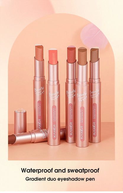 Gradient two-color eye shadow pen waterproof, sweat proof, not easy to smudge, pearlescent, fine shiny, lazy eye shadow...