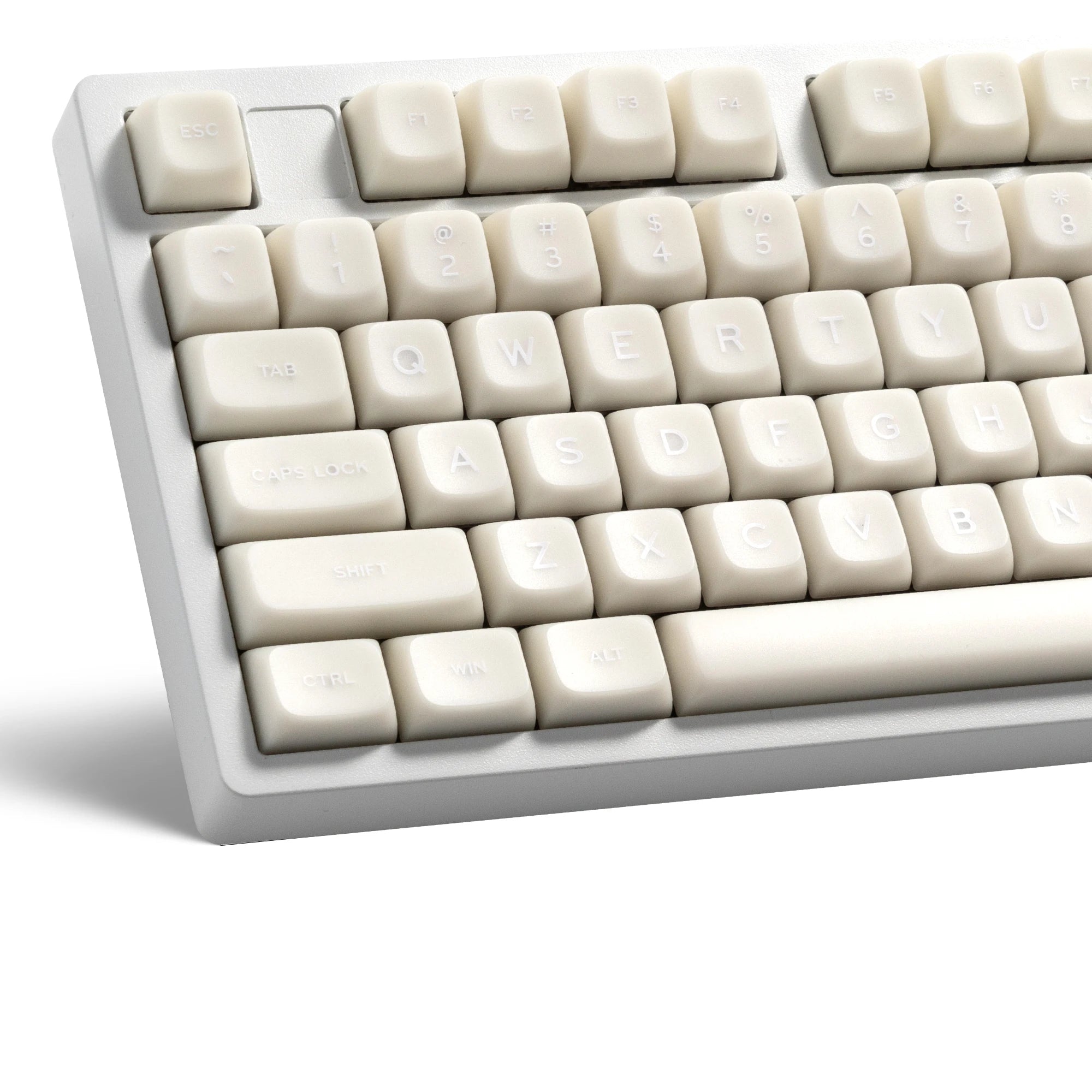 XVX MDA Profile White Jade Double Shot PBT Keycaps Set Translucent Shine Through Keycaps for Mechanical Keyboard 132 Keys