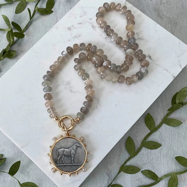 pearl Vintage horse coin Pendant Choker Clavicle Chain Necklace For Women Girl Punk Collares Aesthetic Jewelry Gifts |...