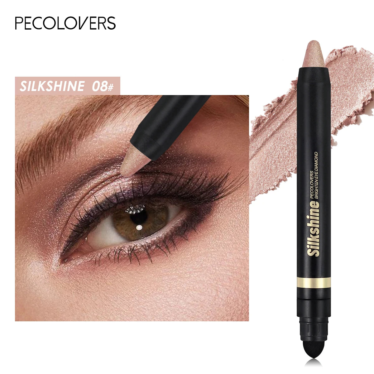 Metallic Glitter Eyeshadow Stick Matte Waterproof Shimmer Lying Silkworm Long Lasting High Gloss Pearlescent Eyeshadow Pen