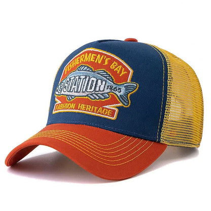 Hot Sale Unisex Summer Fishing Cap Breathable Mesh Trucker Hat Men Women Big Fish Fisherman Sports Snapback Hat Outdoor Cap