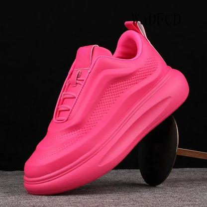 Chunky Sneaker Men Women Designer White Board Shoes Fashion Casual Microfiber Leather/Corduroy Height Increased Platform Shoes