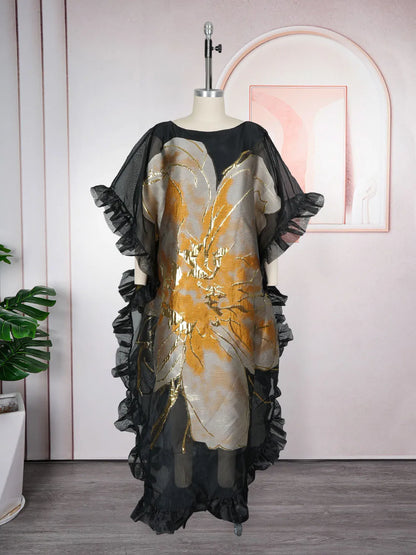 African Dresses for Women Traditional Africa Clothing Dashiki Ankara Outfits Gown Abayas Robe Muslim Kaftan Maxi Long...