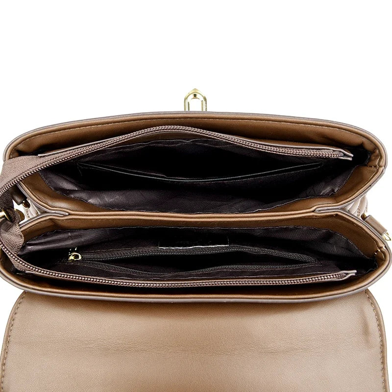 New Women's Soft Leather Shoulder Bags Multi-Layer Pockets Messenger Crossbody Bags Luxury Designer Female Handbags and...