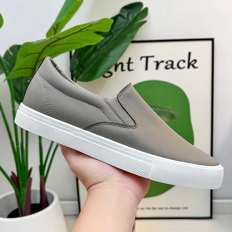 Men's Waterproof Faux Leather Slip-On Loafers New couple Summer Autumn Sports Shoes White Moccasins Male Sneakers