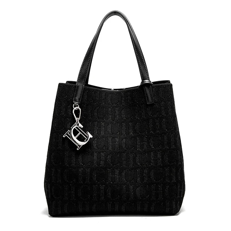 Large Capacity Letter Design Small Card Bag Accessories Handbag Fashion New Solid Color Women's Bucket Bag - Kimlud