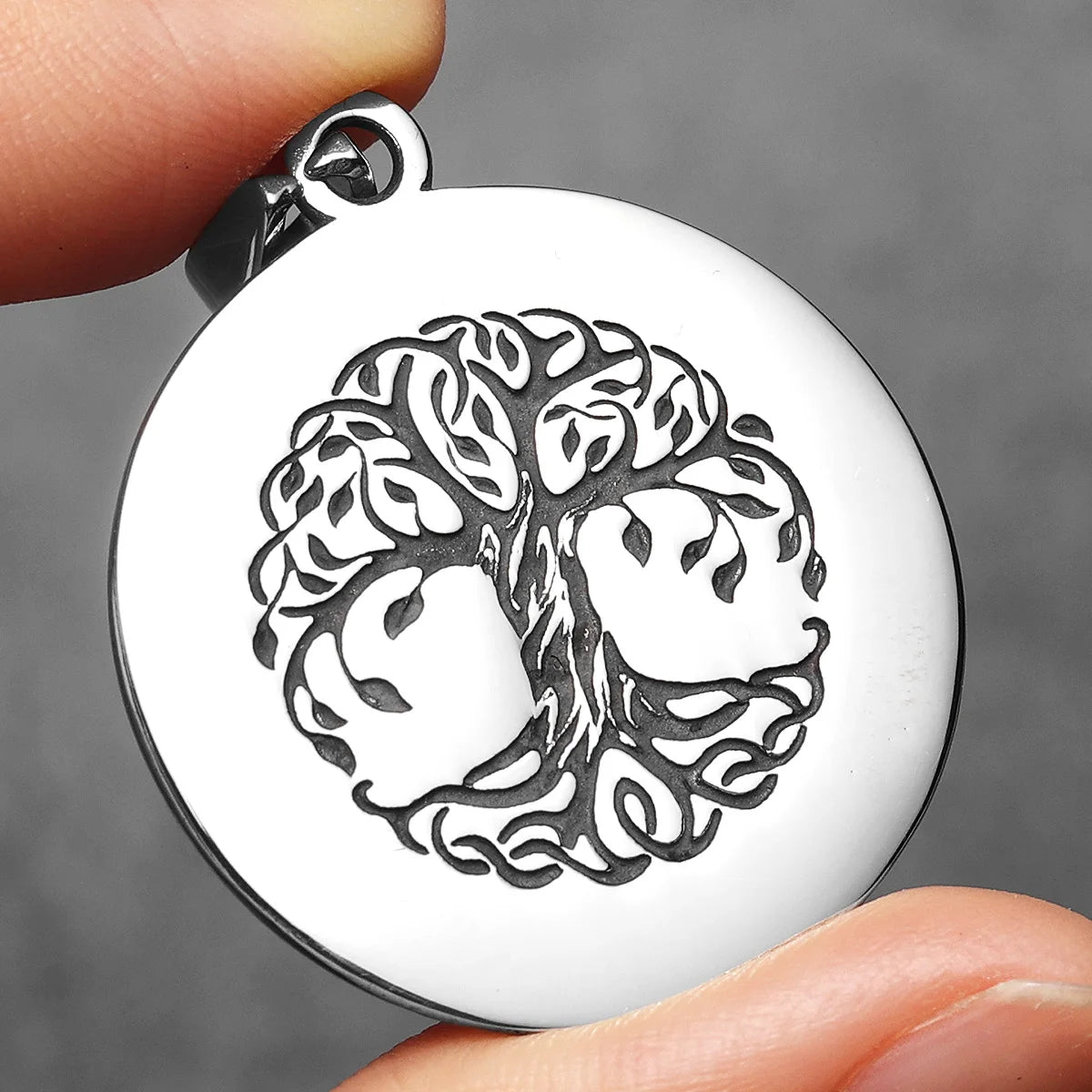 Double Side Tree of Life Men Necklaces With Pendant Stainless Steel Jewelry For Male Women Punk Accessories Gifts Wholesale