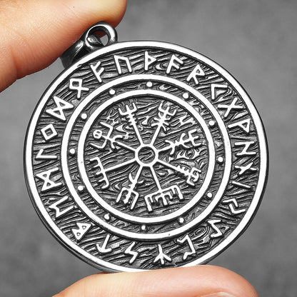 Viking Compass Rune Men Necklaces With Pendant Stainless Steel Jewelry For Male Women Punk Hip Hop Accessories Gifts...