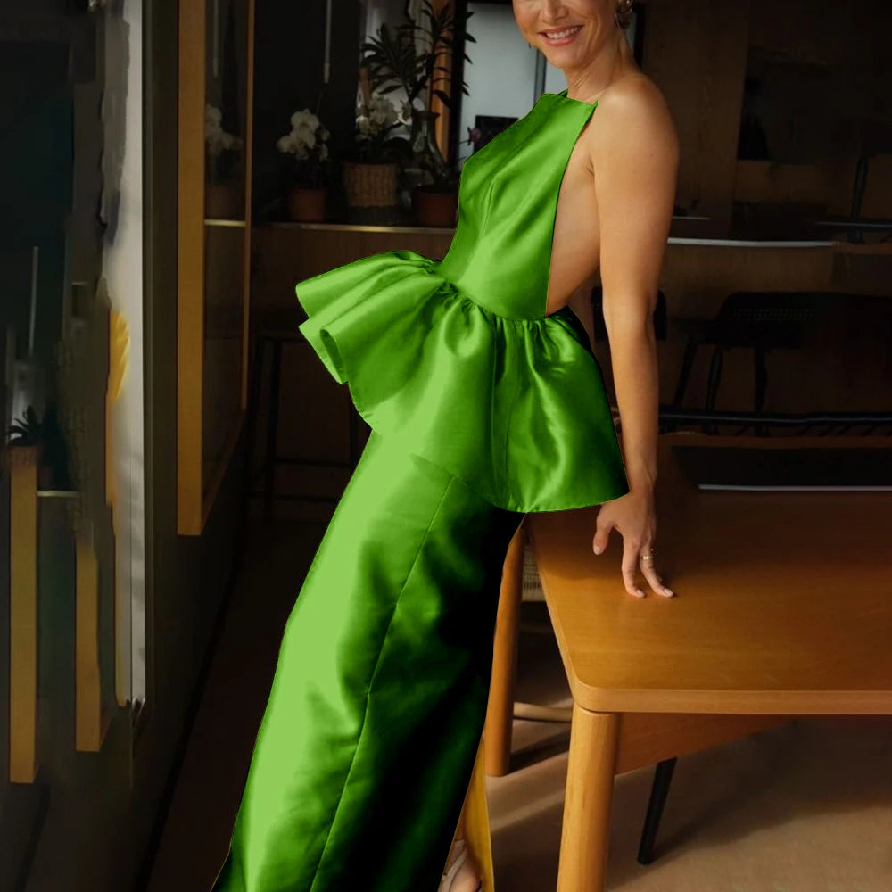 Summer Fashion Custom Made Evening Gown Vibrant Strapless Backless Sleeveless Cocktail Dress Simple Elegant Charming Dress