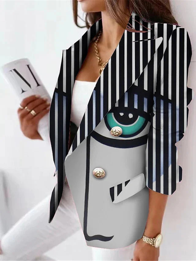 Women's Clothing Lattice Suit Western-Style  Lapel Button Lid Pocket Fashion