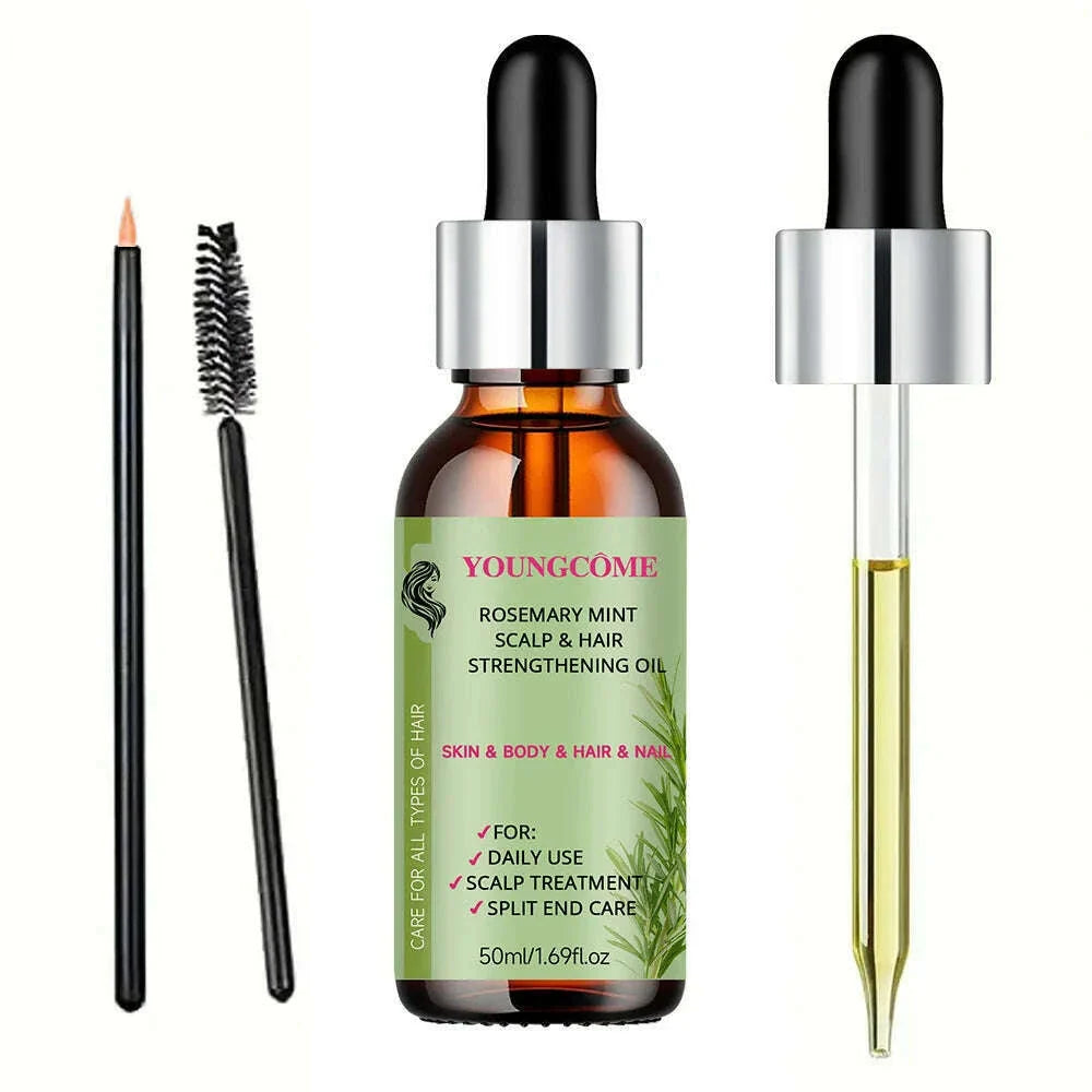 Rosemary Mint Scalp Hair Strengthening Oil,Deep Hydration,Repairs Damage，Enhances Shine，Promotes Growth，Smooths & Detangles