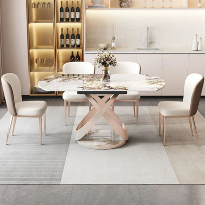 Nordic Extension Dining Table Oval Living Organiser Chair Dining Table Modern 6 Seater Muebles Para El Hogar Kitchen...